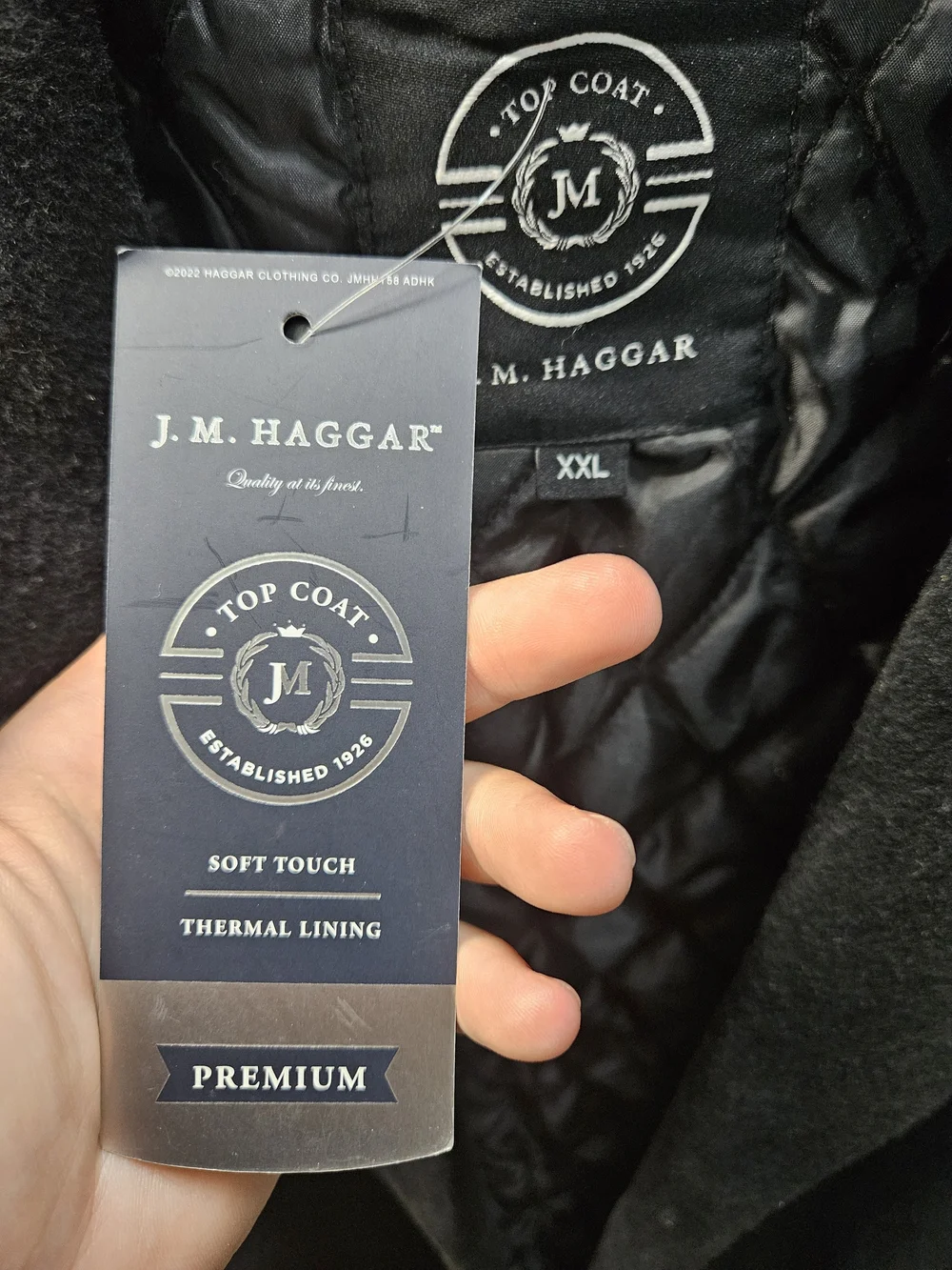 J.M. Haggar Black Top Coat - Classic Men's Overcoat